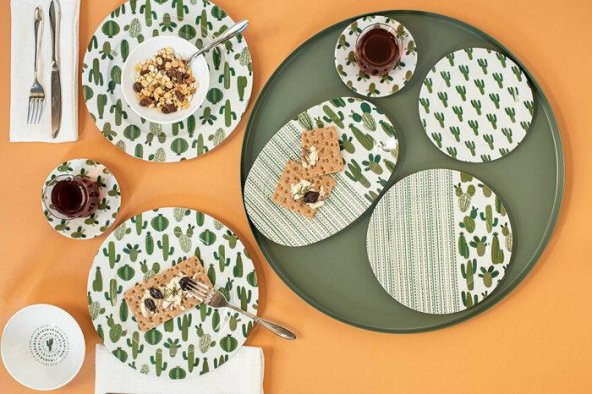 Porland Kahvaltı Seti 36 Parça Kaktüs