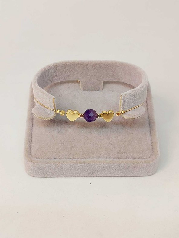 Ametist Taşı Tasarım Bileklik (43660) - Resim 2