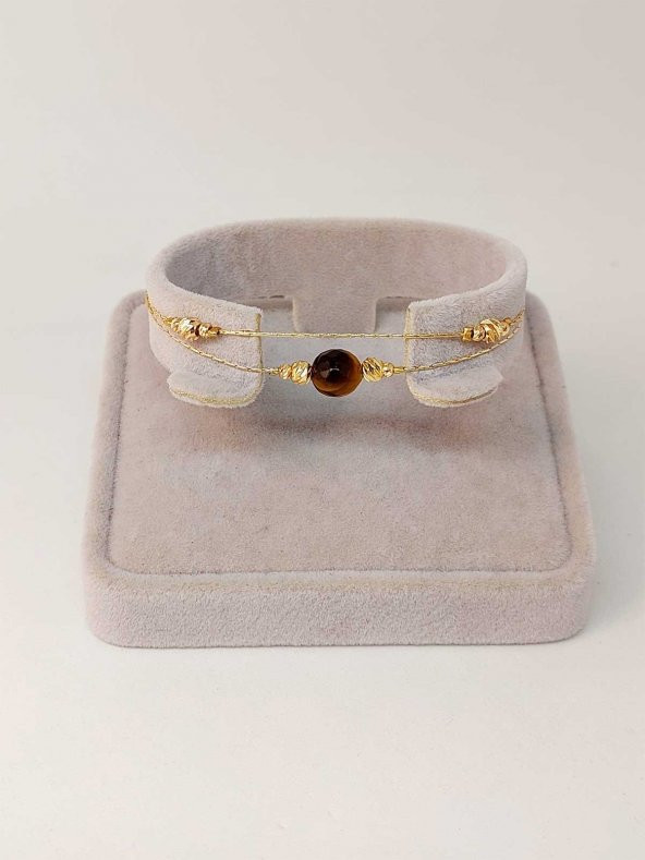 Kaplan Gözü Taşı Tasarım Bileklik (43655) - Resim 2