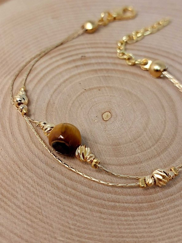 Kaplan Gözü Taşı Tasarım Bileklik (43655) - Resim 3