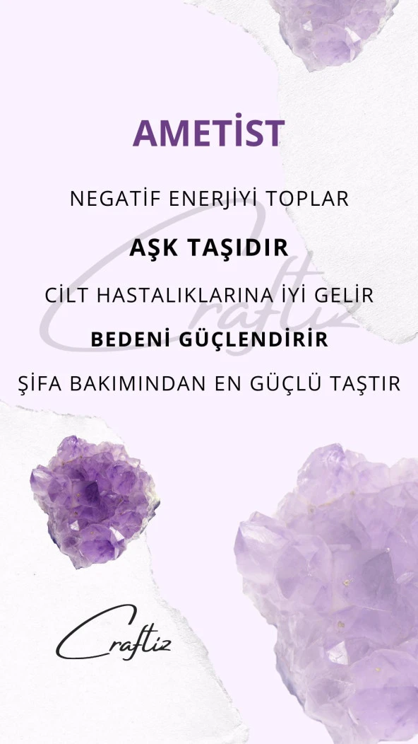 Ametist Doğal Taş Bileklik 2 - 3