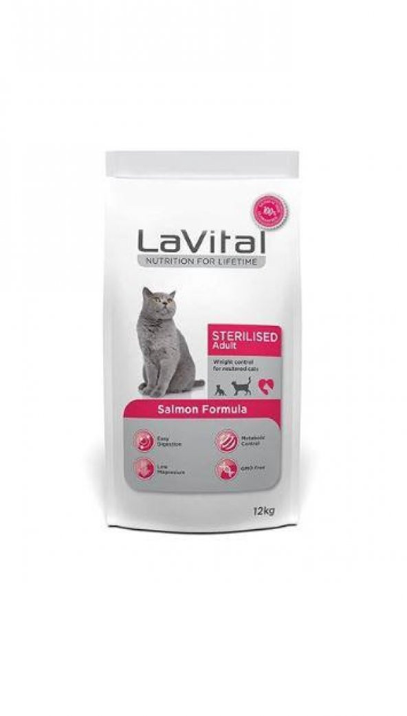 Lavital Sterilised Somon Balıklı Kısırlaştırılmış Kuru Kedi Mamasi 12 Kg