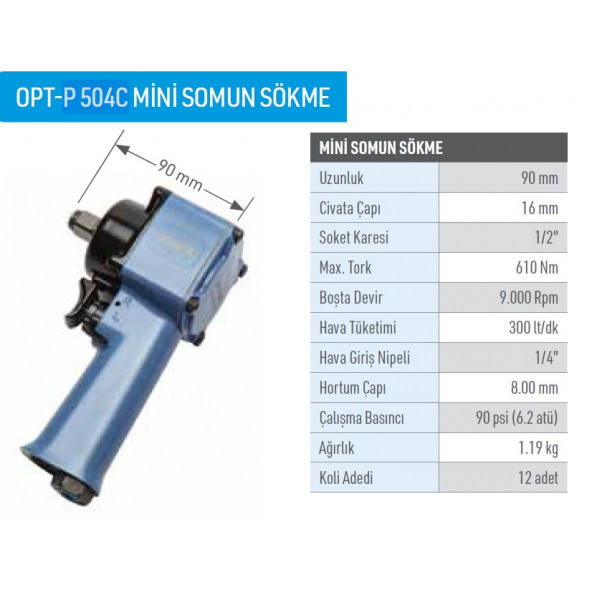 Osaka OPT-P 504C Havalı Mini Somun Sıkma Sökme - 2