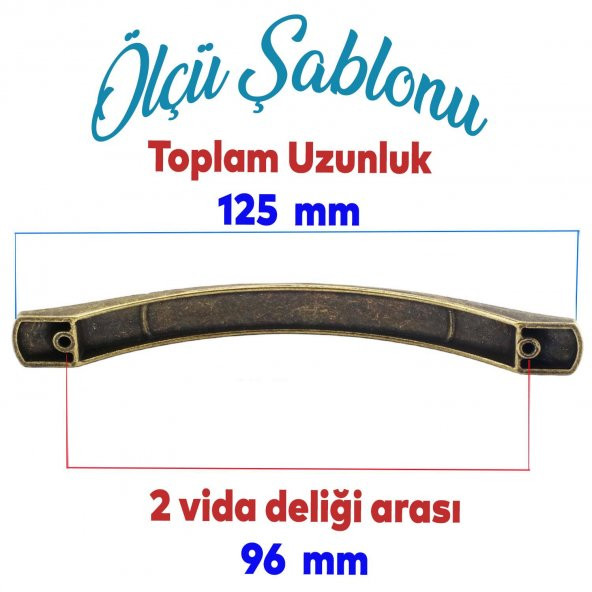 Mobilya Mutfak Dolabı Çekmece Dolap Kapak Kulpu Kulbu Antik Sarı 96 mm Metal Kulp - 2