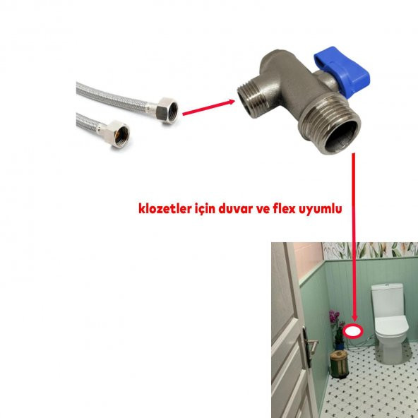 Aç Kapa Vanalı Filtreli Taharet Musluğu Sağlam Ara Musluk Wc Klozet 0473 - 4