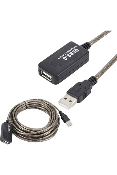 10 Metre Usb2.0 Sinyal Güçlendirici Profesyonel Çipli USB Extension Uzatma Kablosu