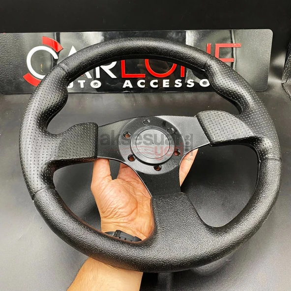 Spor Direksiyon Noktalı Deri 32Cm Momo Tip - Yarış Spor Direksiyonu - 3