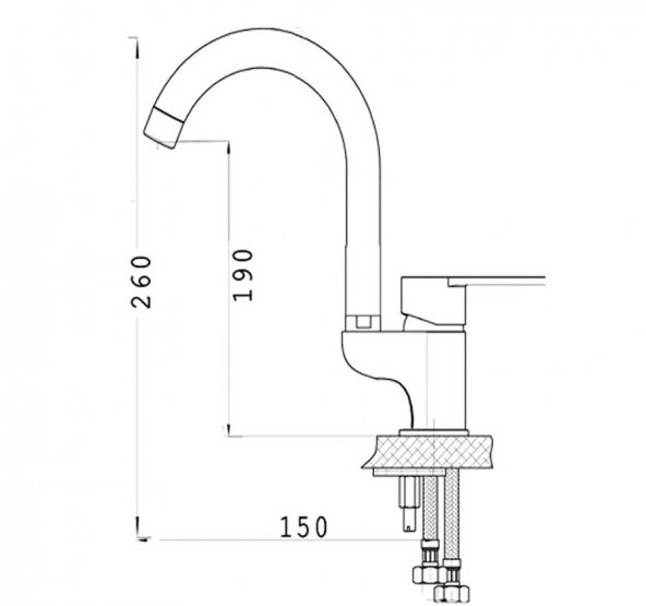 Venita Larel Lavabo Batarya Döner Borulu - 3