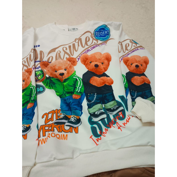 Ayıcık baskılı çocuk takımı - 3