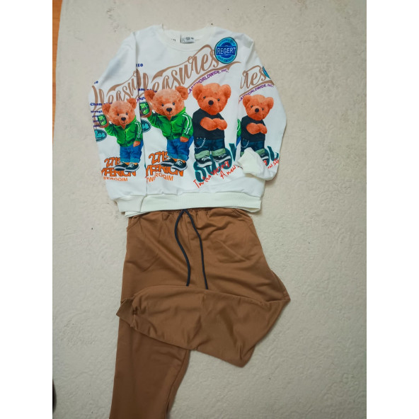 Ayıcık baskılı çocuk takımı - 4
