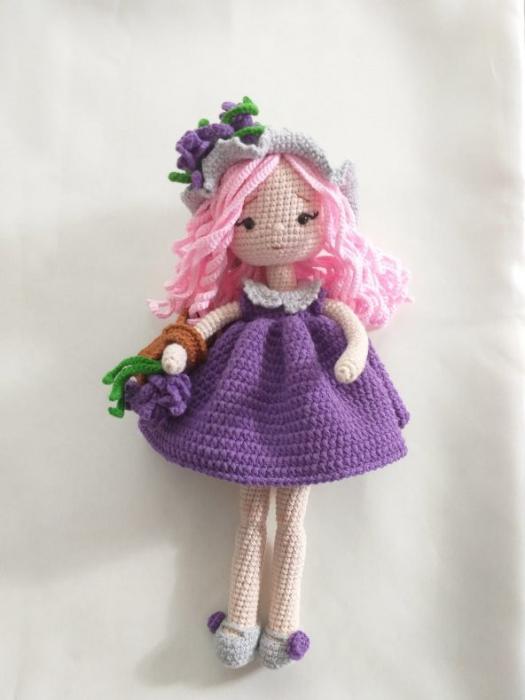 Sepetli Lavanta Bebek Amigurumi Organik Oyuncak - 1