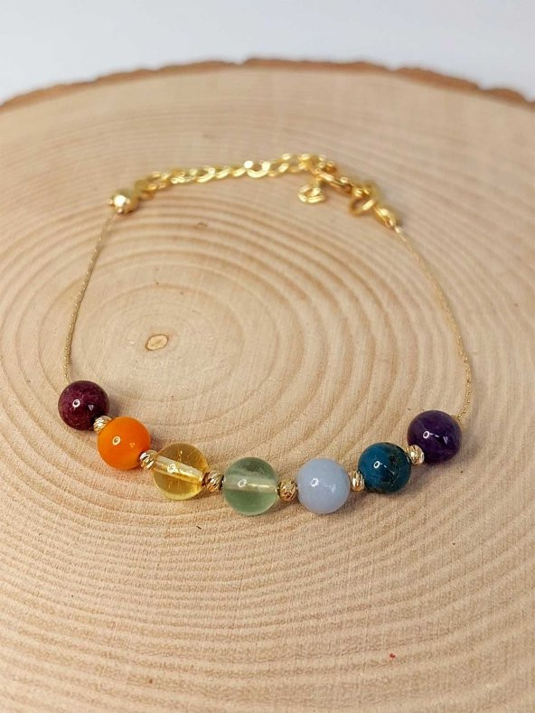 Çakra Taşları Tasarım Bileklik (43690) - Resim 3