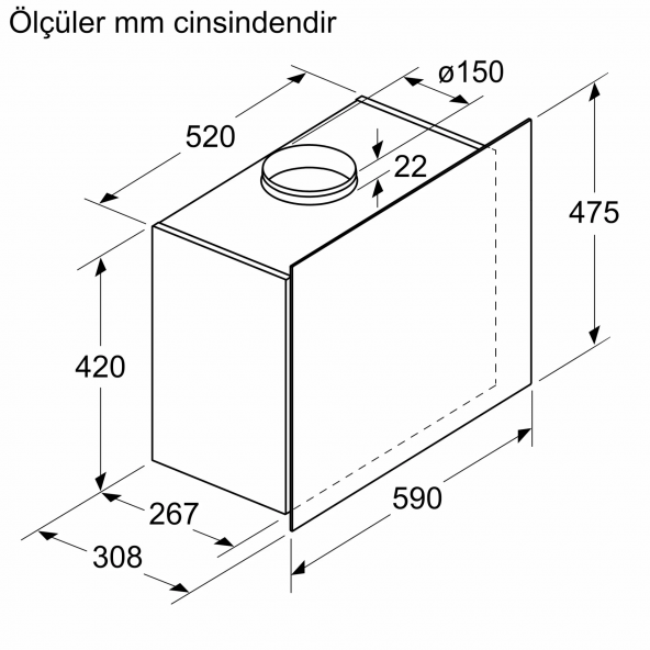 Bosch DWF67AK20T Beyaz Duvar Tipi Davlumbaz - 7