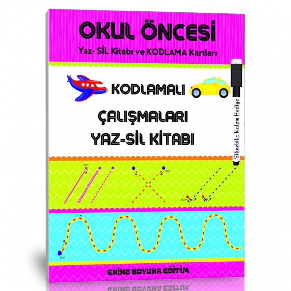 Okul Öncesi Kodlamalı Çizgi Çalışmaları YAZ-SİL Kitabı ürün görseli 1