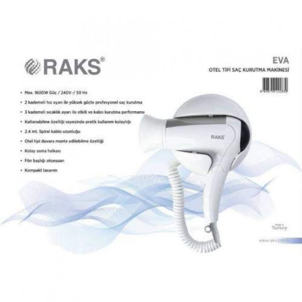 RAKS EVA OTEL TİPİ SAÇ KURUTMA MAKİNESİ