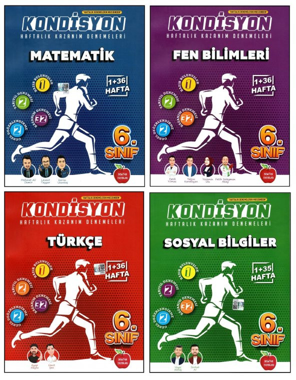 Newton 6. Sınıf Matematik + Fen Bilimleri + Türkçe + Sosyal Kondisyon Denemeleri 4 Kitap