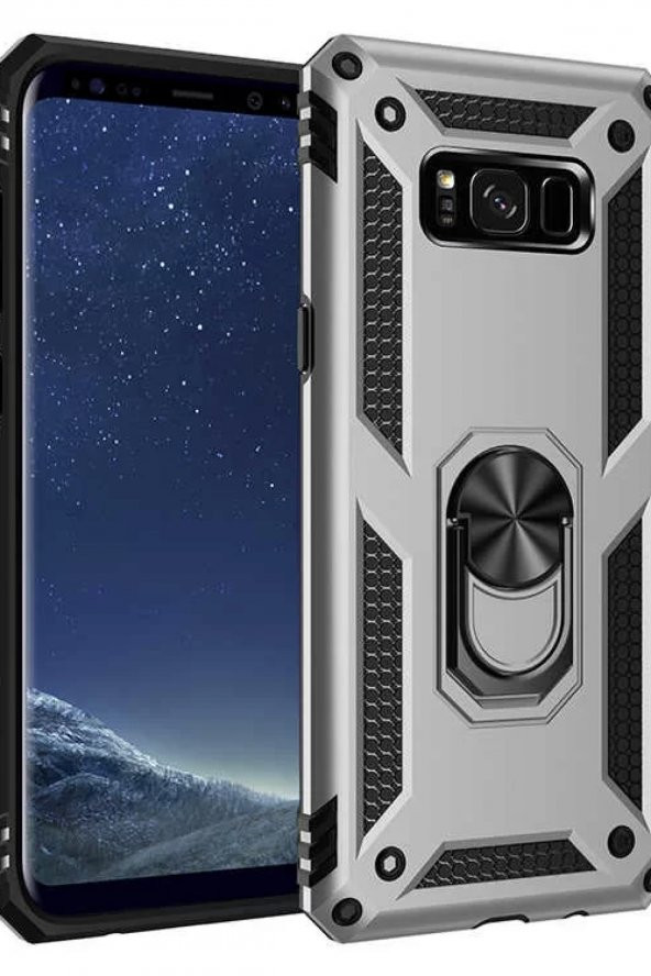 Samsung Galaxy S8 Plus Kılıf Vega Yüzük Standlı Military Armor Ring Zırh Kapak