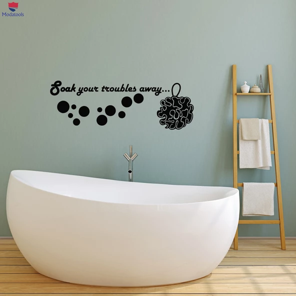 Oturma Odası, Ofis, Dükkan Duvar Sticker Alıntı Banyo Duş Odası İlham Sanatı Relax Çıkartmaları ürün görseli 1