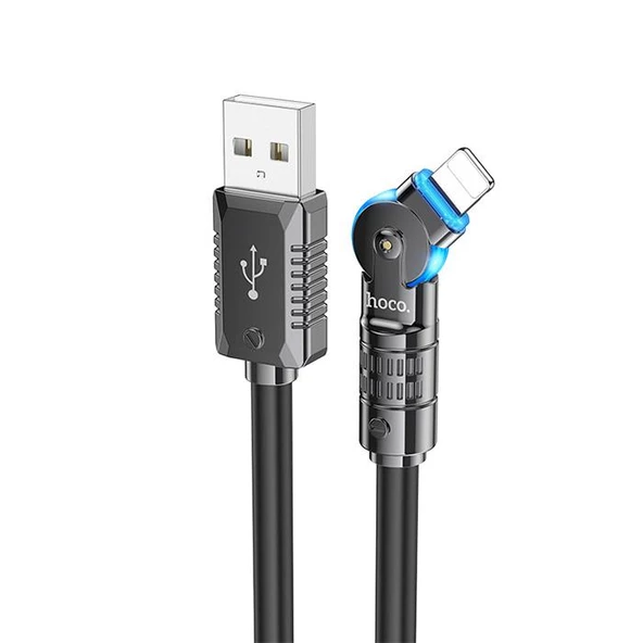 Polham HC Seri 120 CM 2.4A Ultra Hızlı Döner Başlıklı USB to iPhone Lightning Hızlı Şarj ve Data Kablosu