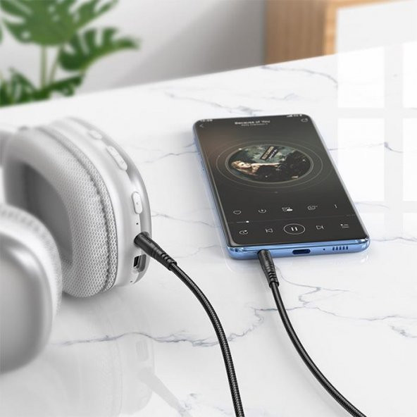 Polham Hc Seri 1 Metre 3.5mm Aux Kablo, Tv, Tablet, PC, Hoparlör için Kopukluk Yapmaz Aux Kablo, Kopmaz Örgü Kablo - 4