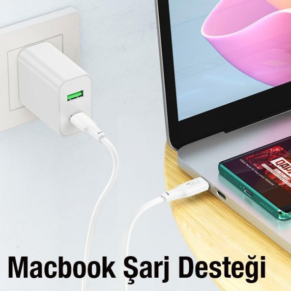 Polham HC Series 2MT 60W Type-C to Type-C Süper Hızlı Şarj ve Data Kablosu, Kopmaz Silikon Kablo, Akım ve Isı Korumalı - 4