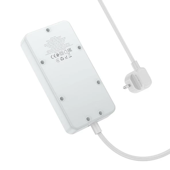 Polham HC Seri 1.5 Metre 2500W 3x Priz, 3x USB, 1x Type C Çok Fonksiyonlu Şarj Aleti ve Priz Çoğaltıcı, Emniyet Butonlu, Akım ve Isı Korumalı - 10