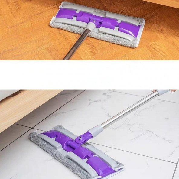 Mor Teleskopik Mandallı Mikrofiber Sihirli Mop Yüzey Temizleyici (duvar,fayans,yer,cam) - 12
