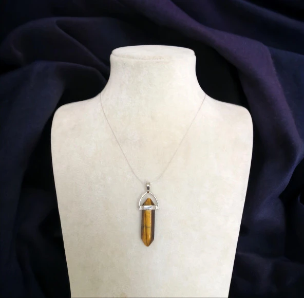 Kaplangözü Doğal Taş Çelik Zincirli Kolye 3 - 2