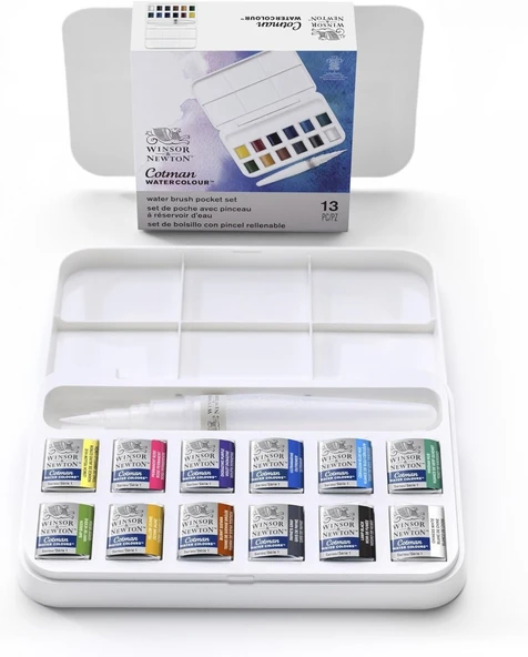 Winsor Newton Cotman 12'li Pocket Brush Sulu Boya Seti