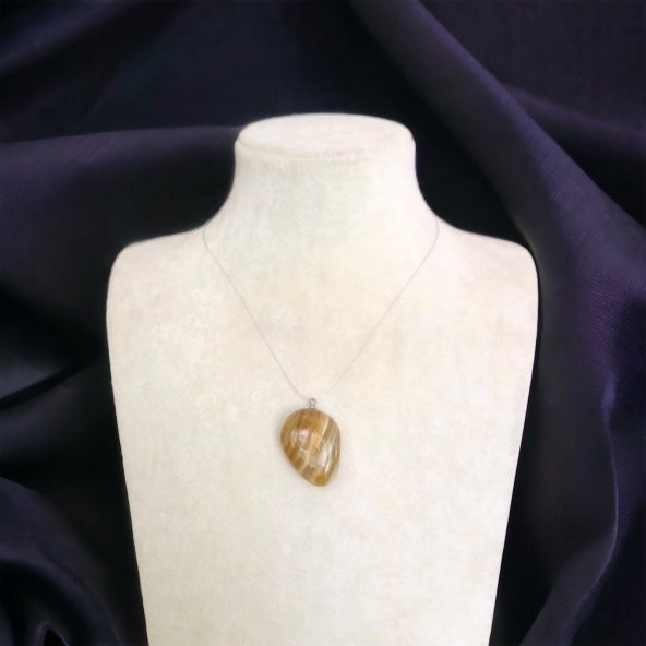 Bal Akik Doğal Taş Kolye Ucu - 2