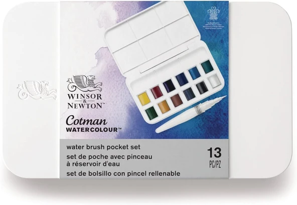 Winsor Newton Cotman 12'li Pocket Brush Sulu Boya Seti - Resim 2