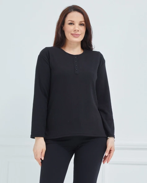 Kadın Kışlık Günlük Anne Penye Bluz - 2