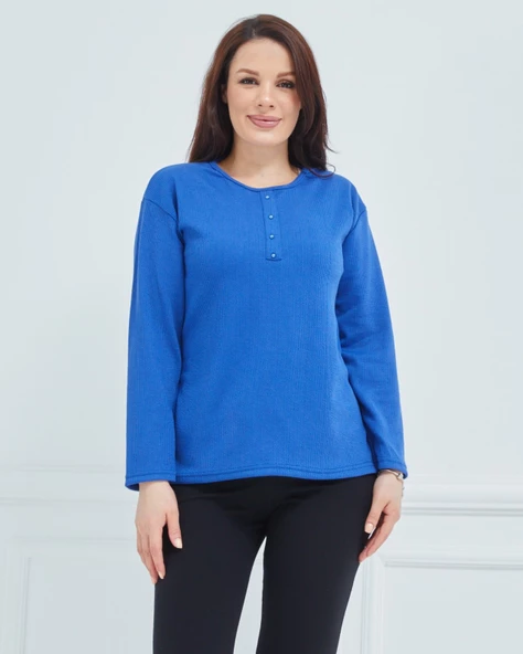 Kadın Kışlık Günlük Anne Penye Bluz - 10