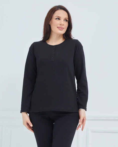 Kadın Kışlık Günlük Anne Penye Bluz - 3