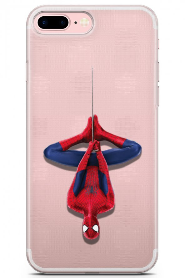 Apple iPhone 7 Plus Uyumlu Kılıf Heroes 04 Tam Koruma Spider Man Şeffaf - 1