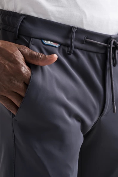 Slimfit Beli Lastikli Ve İplikli Polyamid Hafif Parlak Kışlık Kumaş Erkek Jogger Pantolon - 10