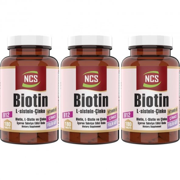 Ncs Biotin L Sistein Zinc 3 Kutu 540 Tablet Vitamin B Complex