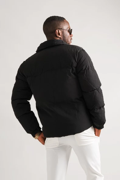 Regular Fit Dik Yaka Fermuar Kapamalı Kolları Lastikli Spor Şişme Mont - Resim 11