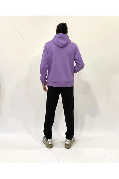 Erkek Kapşonlu Rahat Kalıp İçi Polarlı 3 iplik Tokyo Baskılı SweatShırt spr24sw05 - 11