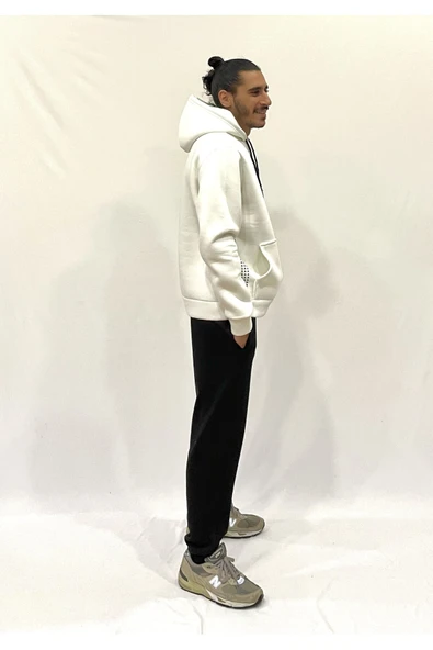 Erkek Kapşonlu Rahat Kalıp İçi Polarlı 3 iplik Tokyo Baskılı SweatShırt spr24sw05 - 2