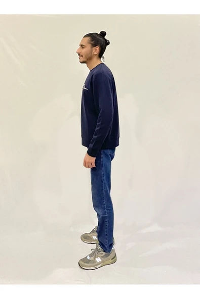 Erkek Bisiklet Yaka Rahat Kalıp 3 iplik Kalın Tokyo Baskılı Sweatshirt SPR24SW30 - 2