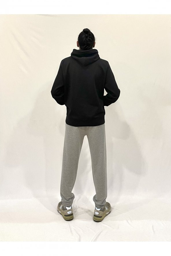 Erkek Kapşonlu Rahat Kalıp İçi Polarlı 3 iplik NYC Baskılı SweatShırt spr24swK09 - 4