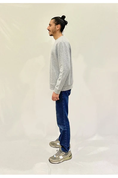 Erkek Bisiklet Yaka Rahat Kalıp 3 iplik Kalın Orta Brooklyn Nakışlı Sweatshirt SPR24SW34 - 7