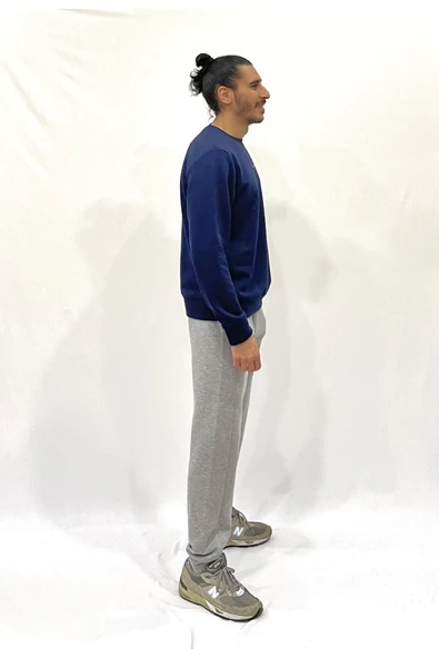 Erkek Bisiklet Yaka Rahat Kalıp 3 iplik Kalın Orta Brooklyn Nakışlı Sweatshirt SPR24SW34 - 11