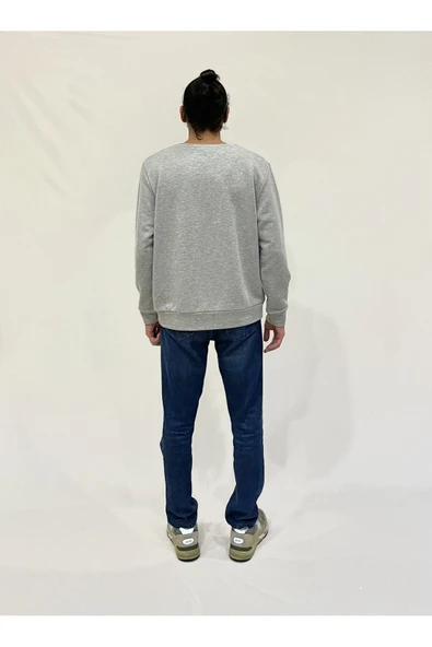 Erkek Bisiklet Yaka Rahat Kalıp 3 iplik Kalın Tokyo Baskılı Sweatshirt SPR24SW30 - 8