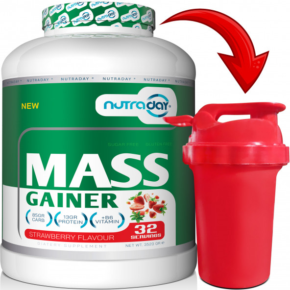 Nutraday Karbonhidrat Tozu Nutraday Mass Gainer 3520 Gram Hacim Kütle Kas GainerMass Shaker Hediyeli - 2