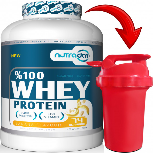 Nutraday Whey Protein 2257 gr Shaker Hediyeli Protein Tozu 24 gram Protein 74 Servis - 3