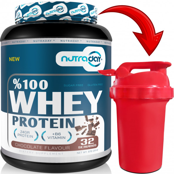 Nutraday Whey Protein 976 gr Protein Tozu 24 gram Protein 32 Servis Shaker Hediyeli