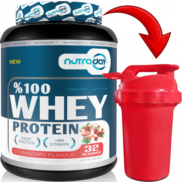 Nutraday Whey Protein 976 gr Protein Tozu 24 gram Protein 32 Servis Shaker Hediyeli - 2