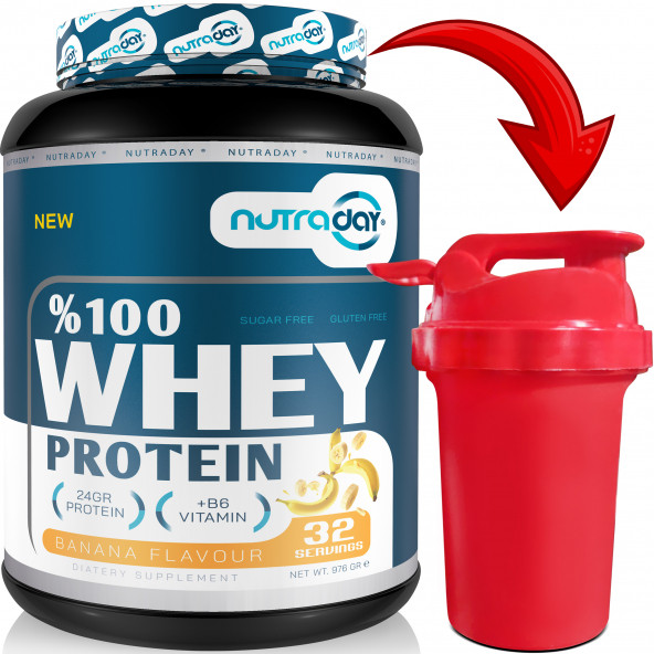 Nutraday Whey Protein 976 gr Protein Tozu 24 gram Protein 32 Servis Shaker Hediyeli - 3